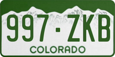 CO license plate 997ZKB