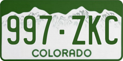CO license plate 997ZKC