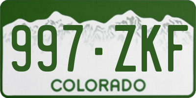 CO license plate 997ZKF
