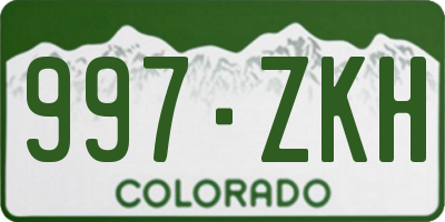 CO license plate 997ZKH
