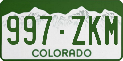 CO license plate 997ZKM