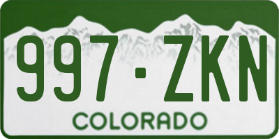 CO license plate 997ZKN