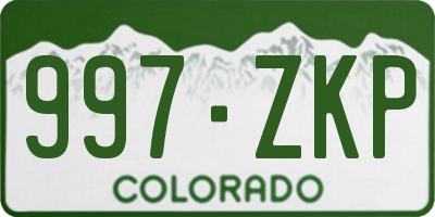 CO license plate 997ZKP