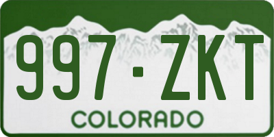 CO license plate 997ZKT