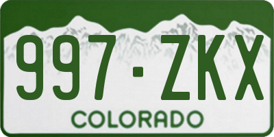 CO license plate 997ZKX