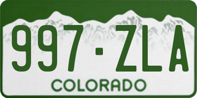 CO license plate 997ZLA