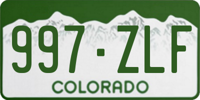 CO license plate 997ZLF