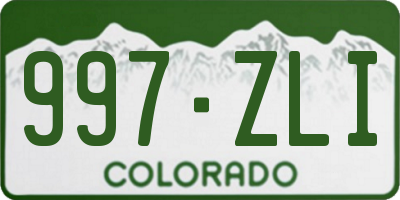 CO license plate 997ZLI