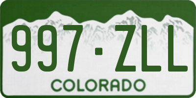 CO license plate 997ZLL