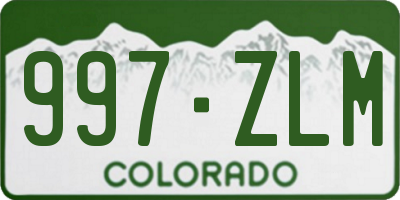 CO license plate 997ZLM