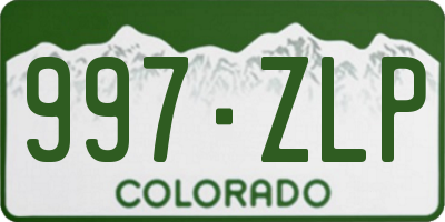 CO license plate 997ZLP