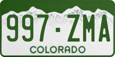 CO license plate 997ZMA