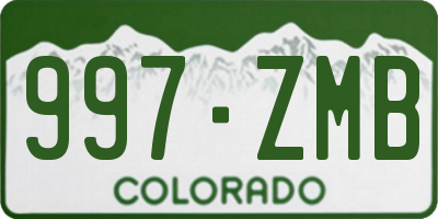 CO license plate 997ZMB