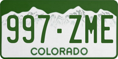 CO license plate 997ZME