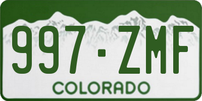 CO license plate 997ZMF