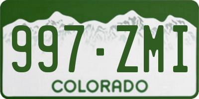CO license plate 997ZMI