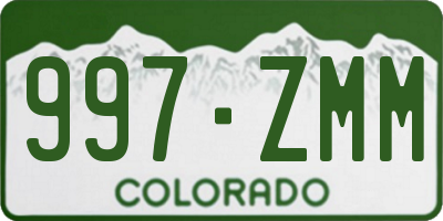CO license plate 997ZMM