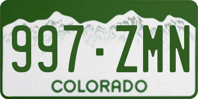 CO license plate 997ZMN