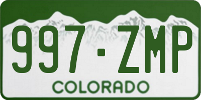 CO license plate 997ZMP