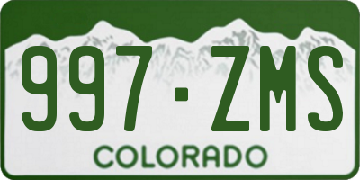 CO license plate 997ZMS