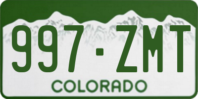 CO license plate 997ZMT