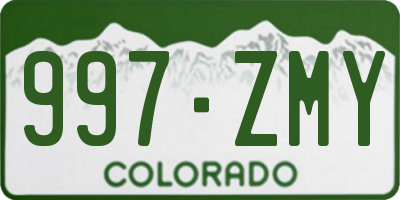 CO license plate 997ZMY
