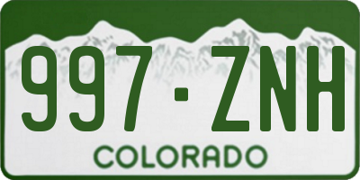 CO license plate 997ZNH