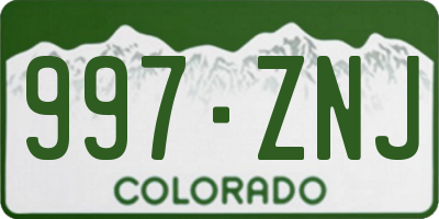 CO license plate 997ZNJ