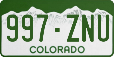 CO license plate 997ZNU