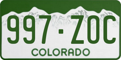 CO license plate 997ZOC