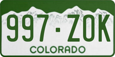 CO license plate 997ZOK