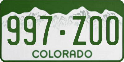 CO license plate 997ZOO