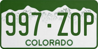 CO license plate 997ZOP