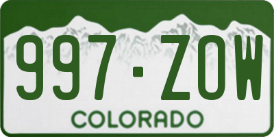 CO license plate 997ZOW
