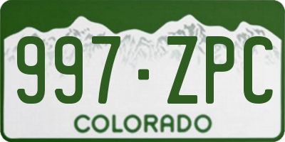 CO license plate 997ZPC