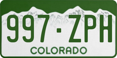 CO license plate 997ZPH
