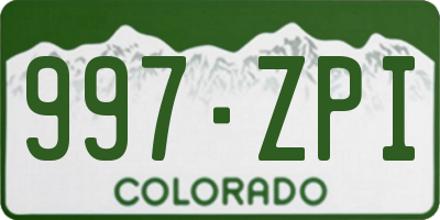 CO license plate 997ZPI