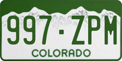 CO license plate 997ZPM