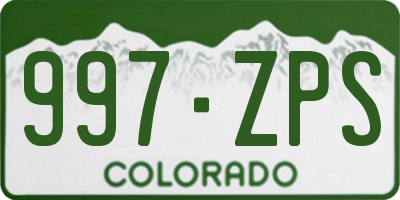 CO license plate 997ZPS