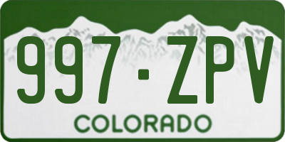 CO license plate 997ZPV