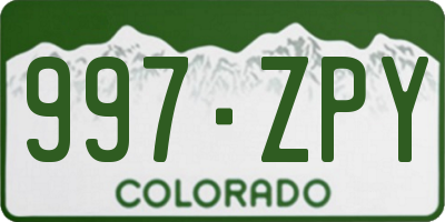 CO license plate 997ZPY