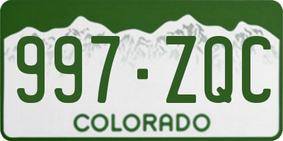 CO license plate 997ZQC