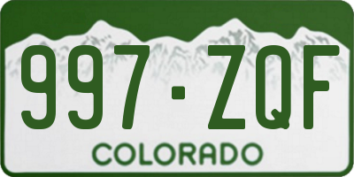 CO license plate 997ZQF