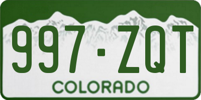 CO license plate 997ZQT