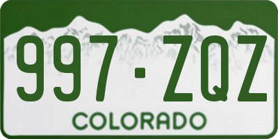 CO license plate 997ZQZ