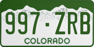 CO license plate 997ZRB
