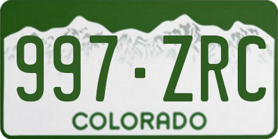 CO license plate 997ZRC