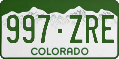 CO license plate 997ZRE