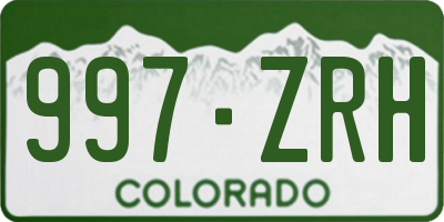 CO license plate 997ZRH