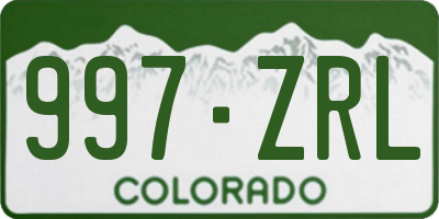 CO license plate 997ZRL